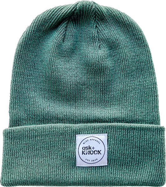 Cactus Colored Luke 11:9 Christian Toque. Made in Canada