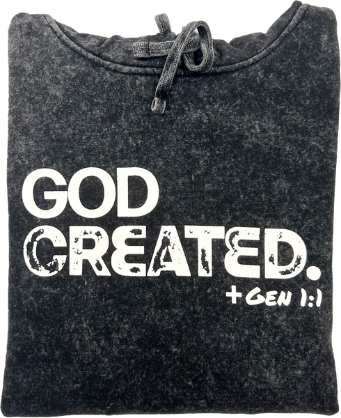 God Created. Mineral Wash Hoodie