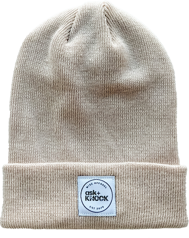 Sand Colour Luke 11:9 Christian Toque. Made in Canada