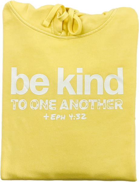 Yellow Be Kind Christian Hoodie. Ephesians 4:32